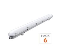 SILAMP Réglette LED 120cm Étanche IP65 CCT - Puissance Ajustable 22/28/34/40W - 3000K/4000K/6500K - Pack de 6