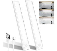 Reglette LED - 39 LED - 24 cm - 6500K - Détecteur de mouvement - Rechargeable USB