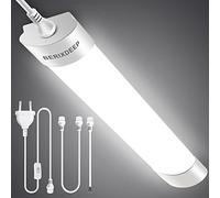 Reglette LED 40cm, 18W 1800lm 4000K Luminaire Plafonnier Étanche IP65, Connectable Tube LED avec Interrupteur pour locaux humides, Atelier, Garage, Plafond, Bureau, Hangar, Cuisine, Naturel Blanc