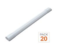 Réglette LED 60cm 20W IP40 - Pack de 20 - Blanc Froid 6000K - 8000K