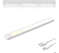 Reglette LED - BRENDZ - Puyo - Rechargeable USB-C - Détecteur de mouvement - 40cm Argent