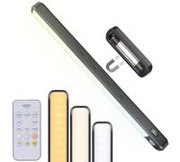 Réglette LED CCT rechargeable télécommandée avec capteur PIR - coloris noir [Lunartec]