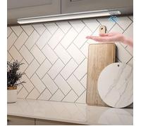 Réglette LED cuisine sous meuble avec capteur,60 cm,rechargeable USB,bande lumineuse LED sans fil avec adhésif magnétique