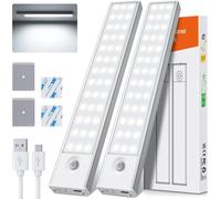 Reglette Led Cuisine Sous Meuble[Lot De 2], Lampe Led Rechargeable Usb, Sans Fil Lampe De Placard À Détecteur De Mouvement Interieur Lumiere Placard Eclairage Veilleuse Pour Escalier Couloir Armoire