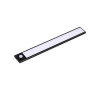 Réglette LED Rechargeable USB 40cm 2W Noire avec Détecteur de mouvement - Blanc Chaud 2300K - 3500K