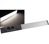 Réglette LED sous meuble - 60 cm - Noir - Barre lumineuse LED avec 2 prises et USB-A/USB-C (PD) - Lumière blanche neutre (4000 K), 1607 lm, montage sous meuble et d'angle