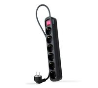 Nanocable Bloc multiprise 10.37.0006-BK - 6 prises avec interrupteur, Noir