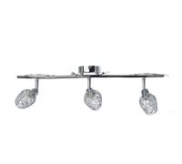 Réglette plafonnier - Chromé - 3 Spots orientables - Compatible LED G9 - 40W - Design contemporain