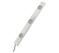Réglette plate LED 3x 6,2W - Interrupteur et capteur de mouvement - 50cm - Inox brosse