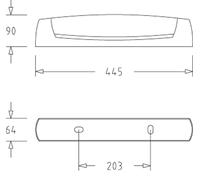 Réglette salle de bain EO S19 sans source lumineuse blanc SSL interrupteur PC 2P+T- L’ÉBÉNOÏD - 055215