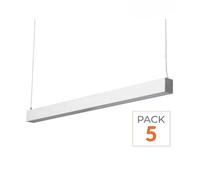 Réglette Suspendue LED Large 120cm 35W Blanc (Lot de 5) - Blanc Froid 6000K - 8000K
