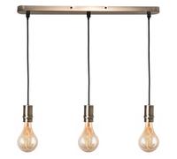 Réglette suspension - Design - Métal bronze - 3 ampoules E27 - Compatible LED - Intérieur