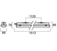 Réglettes étanche RESISTO IP66 840 QC 7600 Lm SYLVANIA 0010250