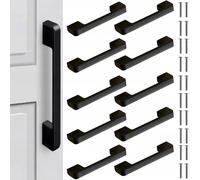 Réglez 10 Alu. Poignées de meubles 14 cm noirs mate