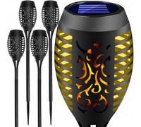 Réglez les lampes LED à LED de jardin solaire 4x avec l'effet de la tribu brûlante