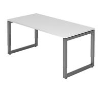 REGO 16 G | Bureau - 160 x 80 réglable en hauteur Blanc/Graphite