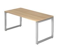 REGO 16 S | Bureau - 160 x 80 Chêne/Argent réglable en hauteur