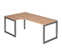 REGO 82 G | Bureau - 200 x 120 réglable en hauteur Noyer/Graphite