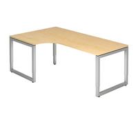 REGO 82 S | Bureau 200 x 120 réglable en hauteur Érable/Argent