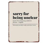 Regret Over Ambiguous Words Metal Sign 12x8 Inch | for cubicles where messages get misinterpreted more often than anyone admits