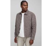 Regular Fit Bungee Hem Boucle Overshirt homme - brun - L, brun