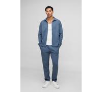 Regular Fit Geo Jacquard Long Sleeve Shirt & Trouser Set homme - bleu - S, bleu