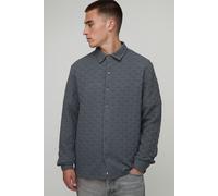 Regular Fit Jacquard Collared Shirt homme - gris - L, gris