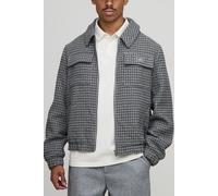 Regular Fit Micro Check Pocket Harrington Jacket homme - gris - XS, gris