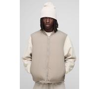 Regular Fit Mono Padded Bomber Neck Gilet homme - taupe - XL, taupe