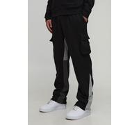 Regular Fit Raw Hem Gusset Cargo Jogger homme - noir - XL, noir