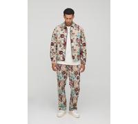Regular Floral Tapestry Zip Up Overshirt homme - multicolore - XL, multicolore