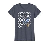 Regular Show Mordecai and Rigby Ooooohs T-Shirt, Femme, Bleu Chiné, XL