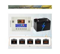 Régulateur Charge Solaire Intelligent 60A,12V/24V/36V/48V,Charge Automatique PWM en 3étapes,Écran LCD,pour Batteries