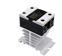 Régulateur DA AA DD VA monophasé SSR avec dissipateur thermique, 10A 25A 40A 0-10V 4-20mA 0-5V, 1 pièce(25A,DC control DC)