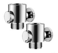 Régulateur d'angle de douche réglable avec coude en cuivre et buse innovante à 4 points pour un meilleur débit d'eau et une installation facile sur les systèmes de douche courants (B)