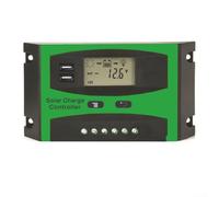 Régulateur de charge de panneau 30 A avec écran LCD, double sortie USB 5 V, charge en trois étapes, protection contre les surcharges, protection inversée, compatible avec la maison et le marin
