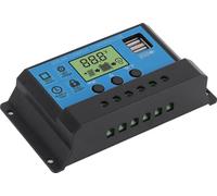 régulateur de charge et de décharge solaire 12V 24V PWM LCD Display Dual USB Output Regulator for Home Industrial Car10A
