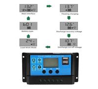 Régulateur de charge solaire automatique 60A/50A/40A/30A/20A/10A 12V 24V PWM Controller Excellent UNE