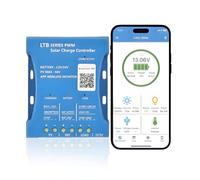 Régulateur de charge solaire Bluetooth 20A 12V Régulateur de charge solaire Y&H 12V 24V Contrôleur de charge solaire intelligent PWM avec port USB PV:50V pour batteries au plomb, LiFePO4