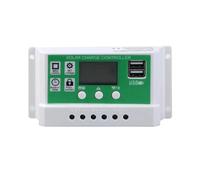Régulateur de charge solaire, Contrôleur De Charge Solaire 10A/20A/30A 12V 24V Contrôle De La Lumière Batterie Au Lithium Affichage LCD Chargeur De Panneau Solaire Double USB(20A)