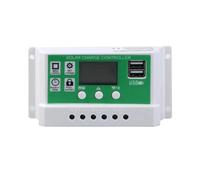 Régulateur de charge solaire, Contrôleur De Charge Solaire 10A/20A/30A 12V 24V Contrôle De La Lumière Batterie Au Lithium Affichage LCD Chargeur De Panneau Solaire Double USB(30A)