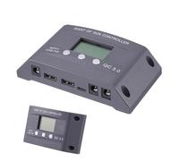 Régulateur de charge solaire, régulateur de courant solaire - Régulateur de charge solaire | Régulateur de panneau solaire 12 V-24 V, 2 ports USB, régulateur d'énergie renouvelable, contrôleur de