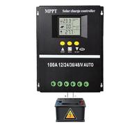 Régulateur de charge solaire - Régulateur de panneau solaire | Régulateur d'énergie solaire à 2 ports USB avec sept modes, régulateur de batterie 12 V/24 V/36 V/48 V avec écran LCD, régulateur de