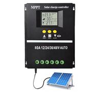 Régulateur de charge solaire - Régulateur de panneau solaire | Régulateur d'énergie solaire à 2 ports USB avec sept modes, régulateur de batterie 12 V/24 V/36 V/48 V avec écran LCD, régulateur de