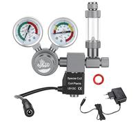 Régulateur de CO2 Aquarium Solenoid Double Manomètre Réducteur de Pression | avec Compteur de Bulles avec Valve Clapet Anti-Retour, Interface W21.8 co2 regulator aquarium pour Aquarium Planté tank