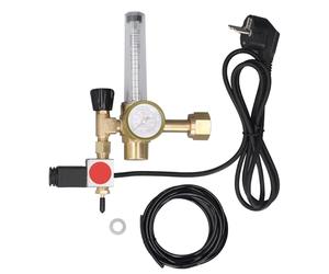 Régulateur de CO2 Débitmètre avec un Régulateur de Gaz en Laiton de Soupape de Solénoïde pour les Tentes de Croissance de L'hydroponie Intérieure (Plug UE 220V)