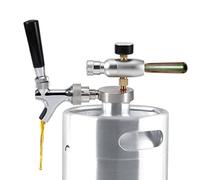 Régulateur de CO2 tireuse a Biere, Robinet en Acier Inoxydable pour Mini fût de bière 2L/3.6L/4L