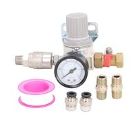 Régulateur de compresseur d’air NPT 3/8 po avec manomètre de 0 à 1 MPa, régulateur de pression réglable pour outils pneumatiques et compresseurs d’air, incluant filtre et raccords