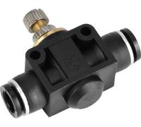 régulateur de débit d'air tubulaire 4/6/8 mm, tube en T, vanne de régulation à raccord pneumatique (6 mm)