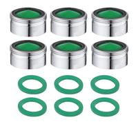 Régulateur de jet M24, 6 embouts de robinet, régulateur de jet pour robinets, insert de tamis de robinet avec filtre ABS avec diffuseur de 24 mm pour cuisine et salle de bain (filetage extérieur de 24